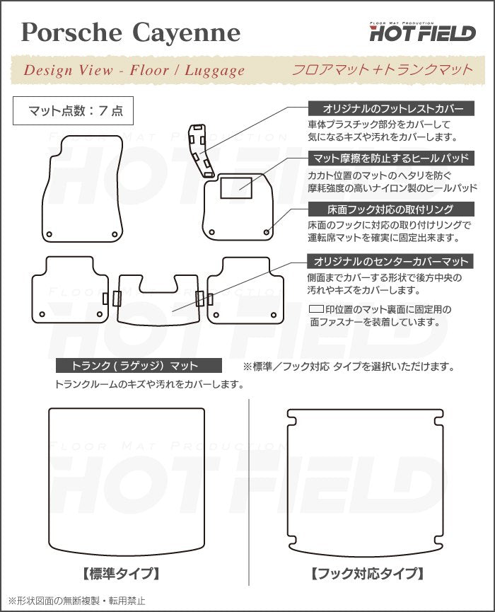 ポルシェ カイエン カイエンクーペ E3 フロアマット+トランクマット ...