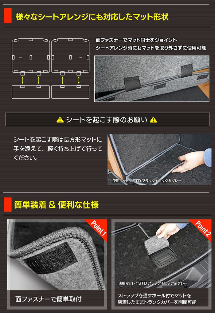 マツダ 新型 CX-80 CX80 KL系 ラゲッジルームマット カーボンファイバー調 リアルラバー 送料無料 HOTFIELD