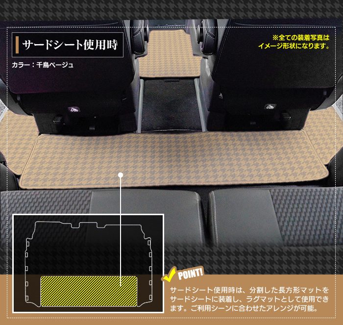 トヨタ ノア ヴォクシー 80系 セカンドラグマット ◆千鳥格子柄 HOTFIELD