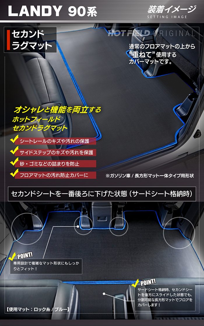 スズキ 新型 ランディ 90系 セカンドラグマット ◆カーボンファイバー調 リアルラバー HOTFIELD