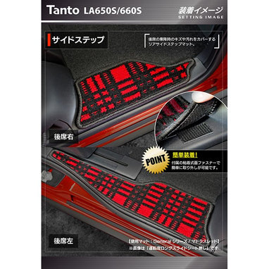 ダイハツ 新型 タント タントカスタム リア用サイドステップマット 