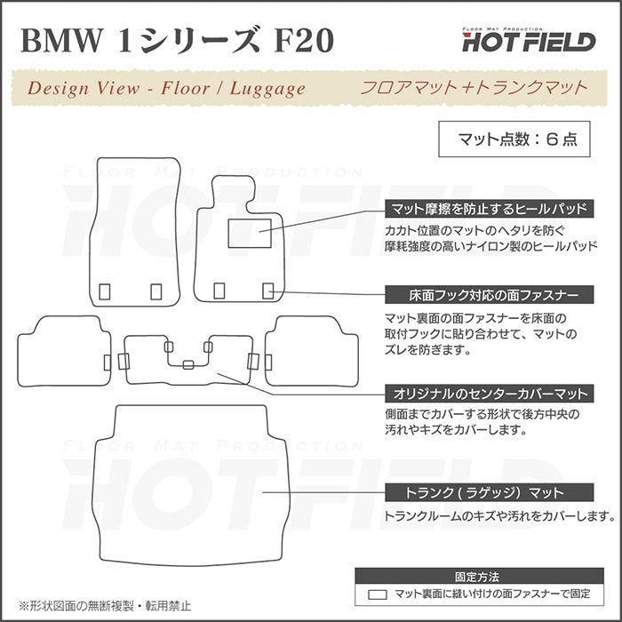 BMW 1シリーズ (F20) フロアマット+トランクマット ラゲッジマット ◆カジュアルチェック HOTFIELD