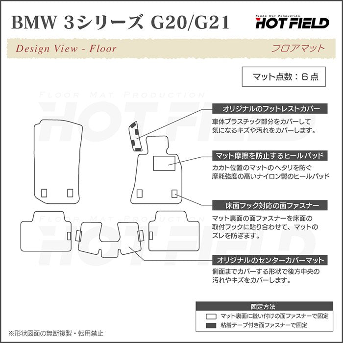 BMW 新型 3シリーズ G20 G21 フロアマット ◆カジュアルチェック HOTFIELD