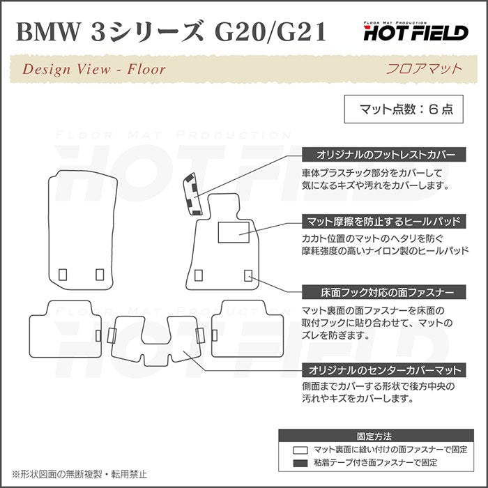 BMW 新型 3シリーズ G20 G21 フロアマット ◆千鳥格子柄 HOTFIELD