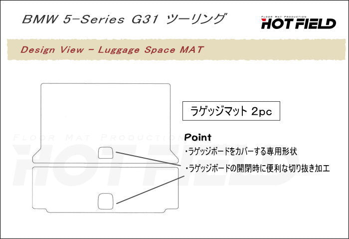 BMW 5シリーズ G31 ツーリング トランクマット ラゲッジマット ◆カジュアルチェック HOTFIELD