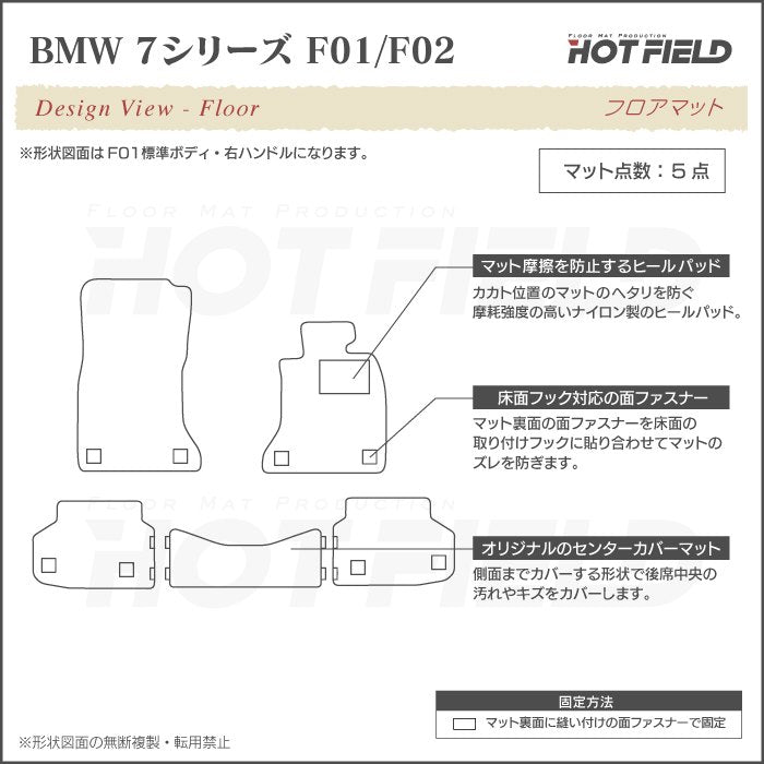 BMW 7シリーズ (F01/F02) フロアマット ◆千鳥格子柄 HOTFIELD