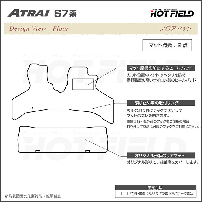 ダイハツ 新型 アトレー S7系 フロアマット ◆カジュアルチェック HOTFIELD