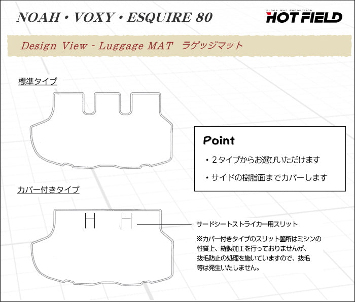 トヨタ ノア ヴォクシー 80系 フロアマット+ステップマット+トランクマット ラゲッジマット ◆千鳥格子柄 HOTFIELD