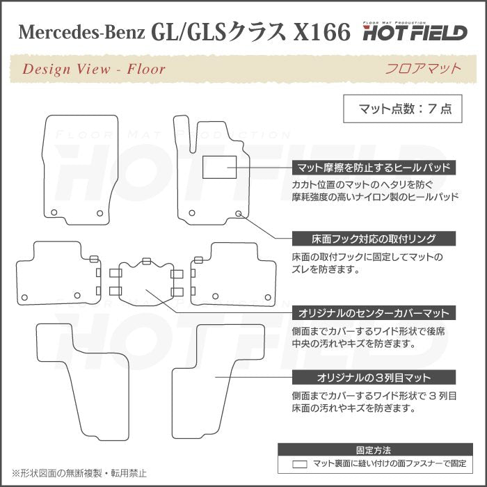 ベンツ GLクラス GLSクラス X166 右ハンドル用 ◆千鳥格子柄 HOTFIELD