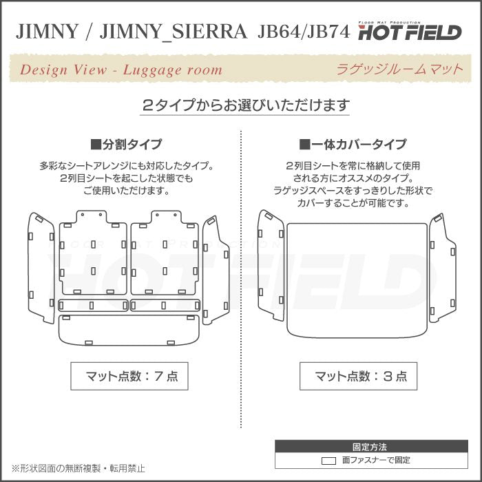 スズキ 新型 ジムニー ラゲッジルームマット ジムニーシエラ JB64W JB74W ◇カーボンファイバー調 リアルラバー 送料無料 HOT