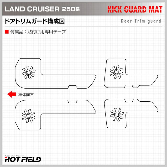 トヨタ 新型 ランドクルーザー 250系 ドアトリムガード＋グローブボックスガード ◆キックガード HOTFIELD