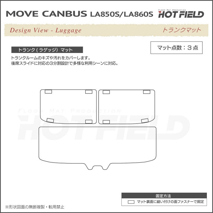 ダイハツ 新型 ムーヴキャンバス ムーブキャンバス LA850S LA860S トランクマット ラゲッジマット ◆カーボンファイバー調 リアルラバー HOTFIELD