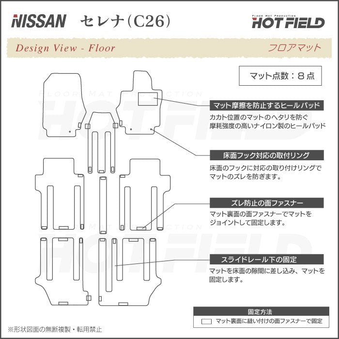 日産 セレナ C26系 フロアマット ◆カジュアルチェック HOTFIELD