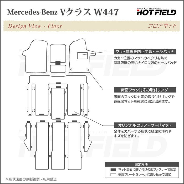 ベンツ Vクラス (W447) フロアマット ◆カジュアルチェック HOTFIELD