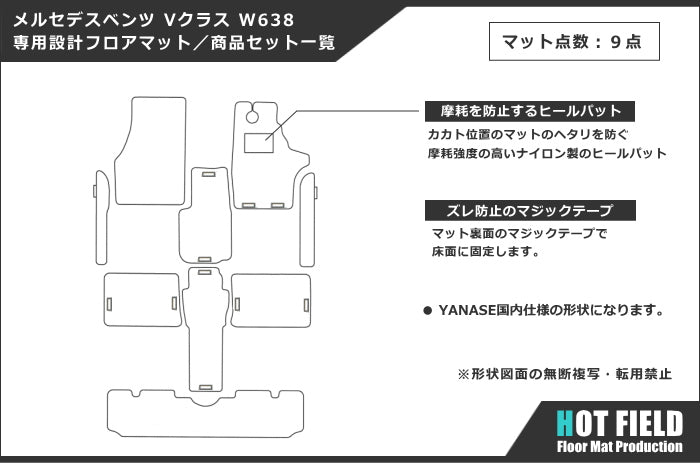 ベンツ Vクラス (W638) フロアマット ◆カジュアルチェック HOTFIELD