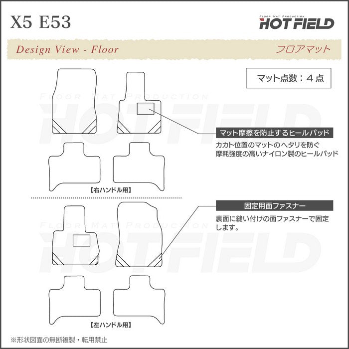 BMW X5 (E53) フロアマット ◆千鳥格子柄 HOTFIELD