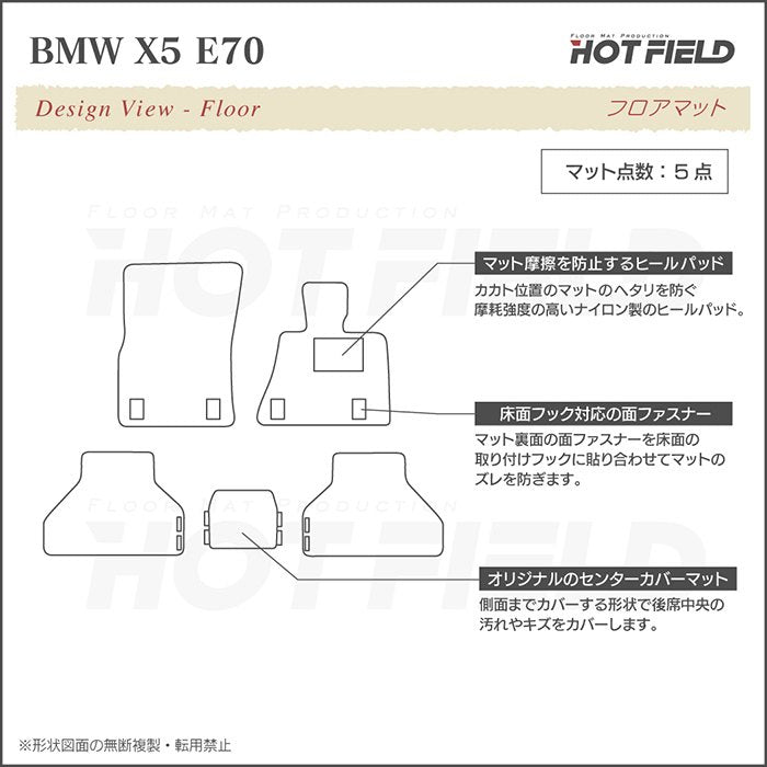 BMW X5 (E70) フロアマット ◆千鳥格子柄 HOTFIELD