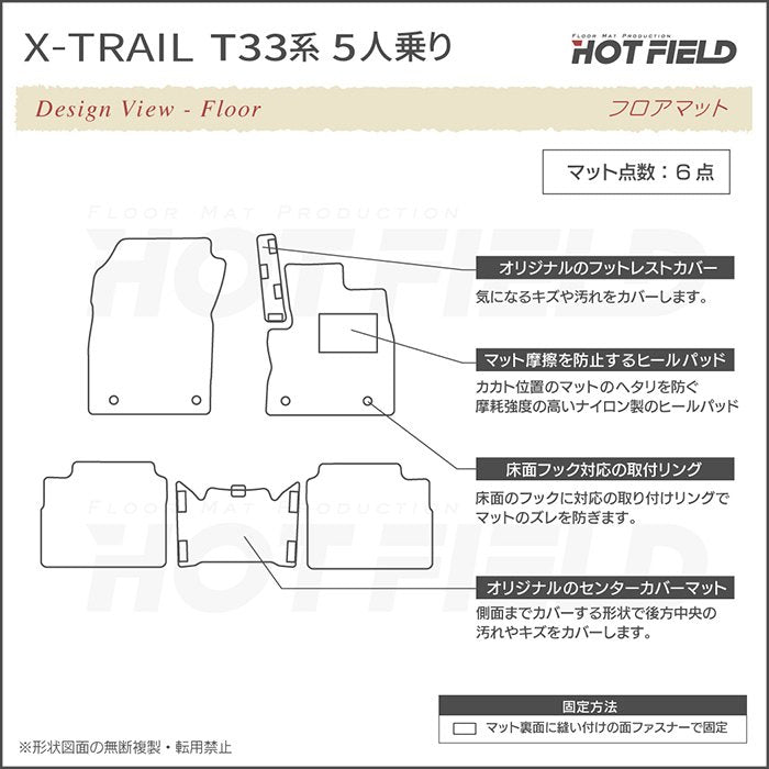 日産 新型 エクストレイル T33系 5人乗用 e-power フロアマット ◆千鳥格子柄 HOTFIELD